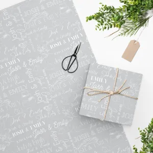 Wedding Wrapping Paper - Personalized Collage Bride and Groom Collage Custom Gift Wrap