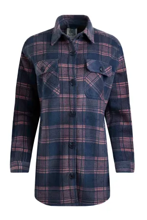 Weird Fish 20 Blue Oversized Checked Fleece Shacket