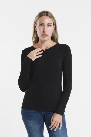 Wendy Long Sleeve Ribbed Top (BLS229)