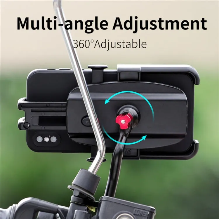 WEST BIKING  Bike Mobile Phone Holder Aluminum 360 Rotatable Electric Bike Scooter Motorcycle Phone Stand,Style: Handlebar Style