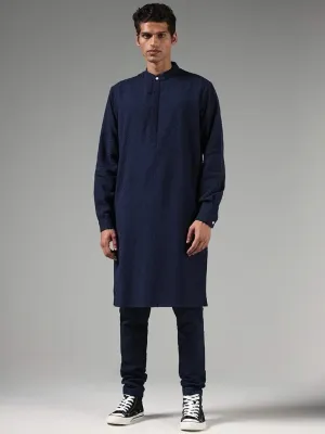 Westside Kala by ETA Navy Chikankari Embroidered Kurta