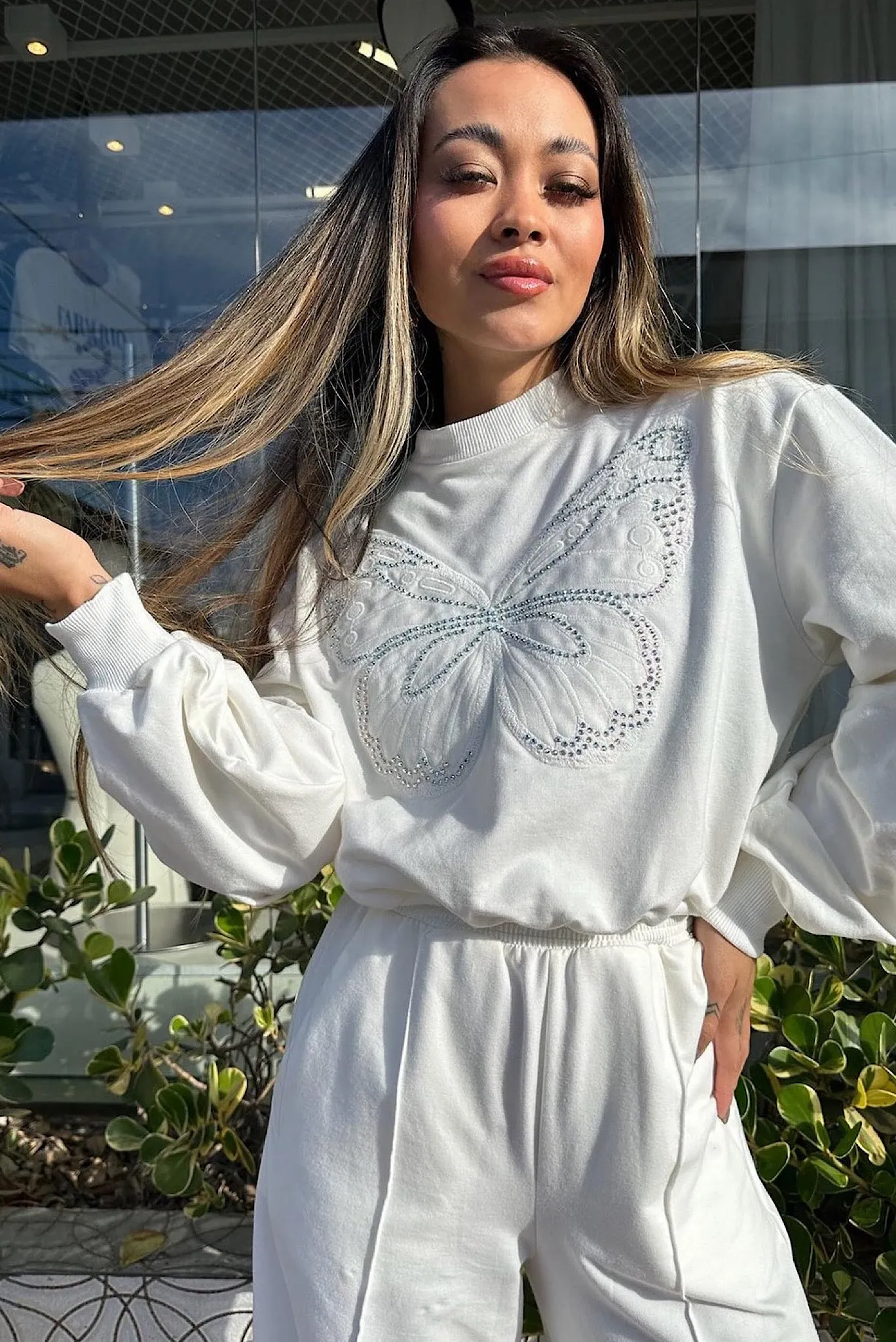 White Butterfly Sweatshirt
