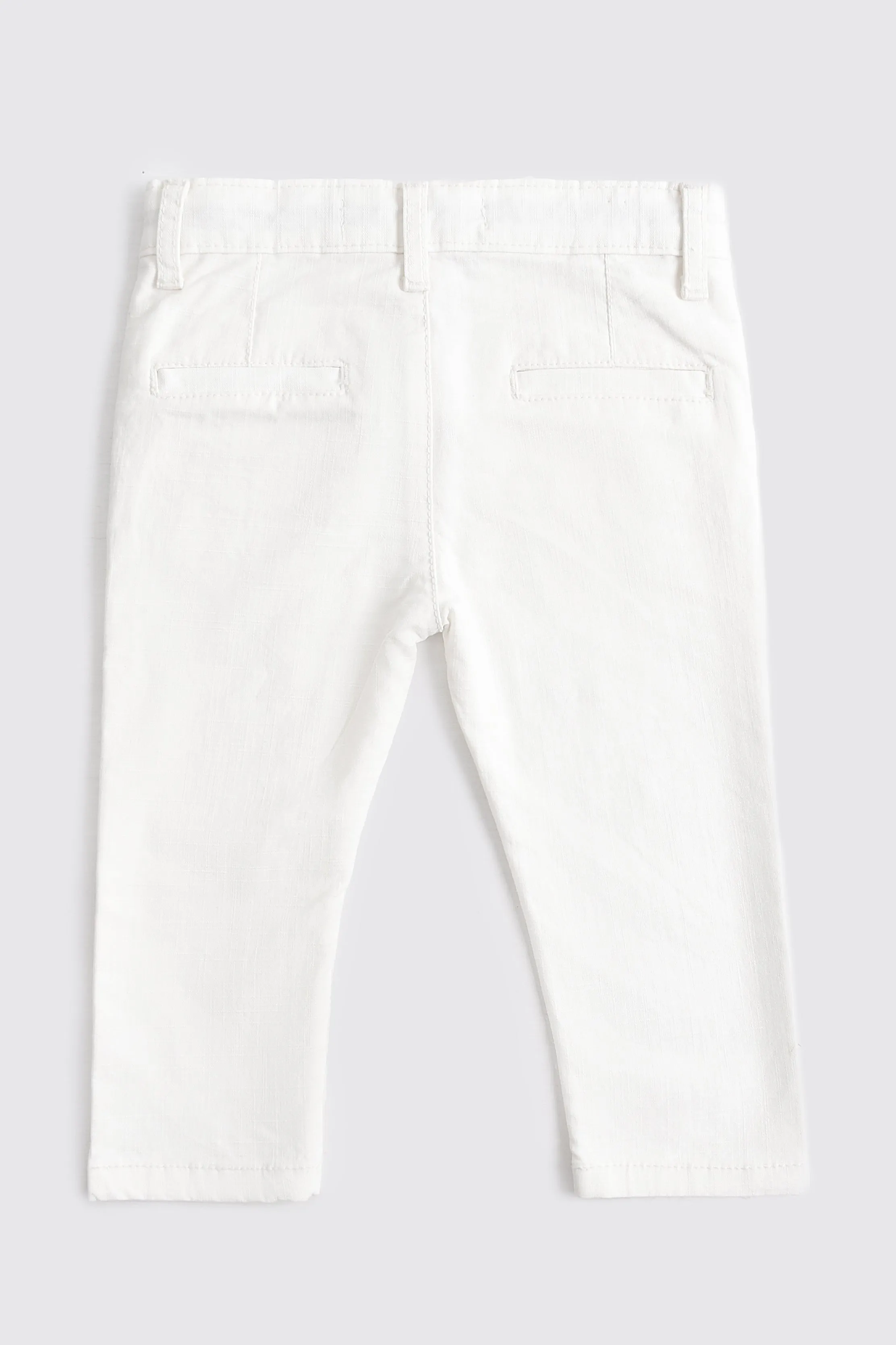White Casual Cotton Pant