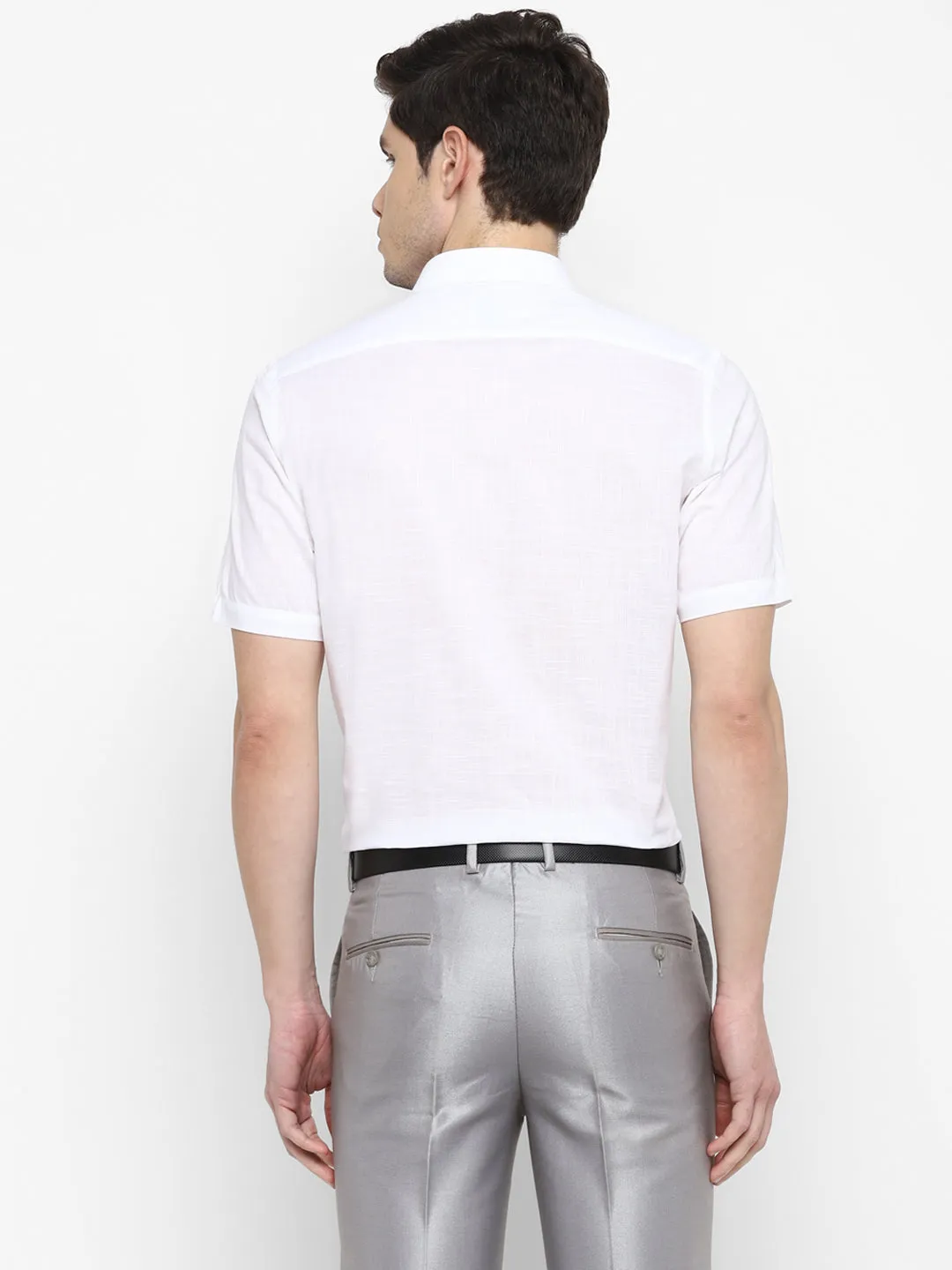 White Cotton Solid Regular Fit Shirts