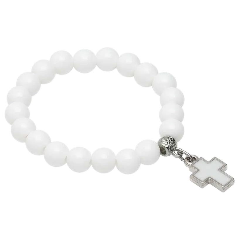 White Girls Cross Bracelet