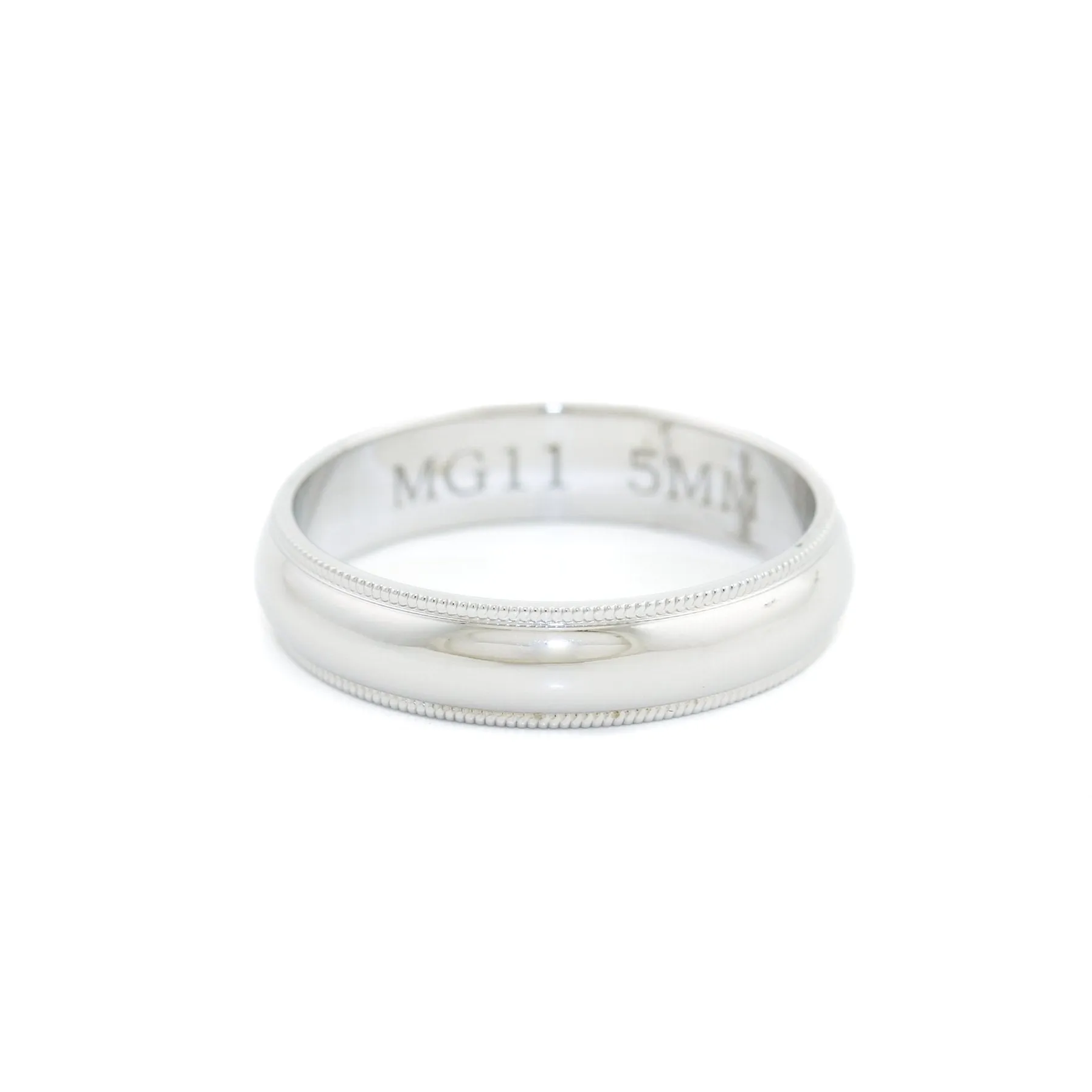 White Gold  Milgrain-Edge Comfort Fit Band