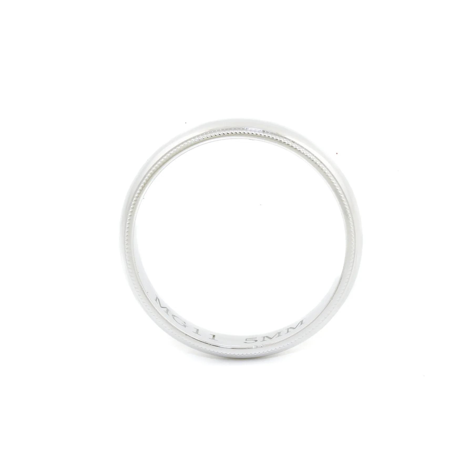 White Gold  Milgrain-Edge Comfort Fit Band