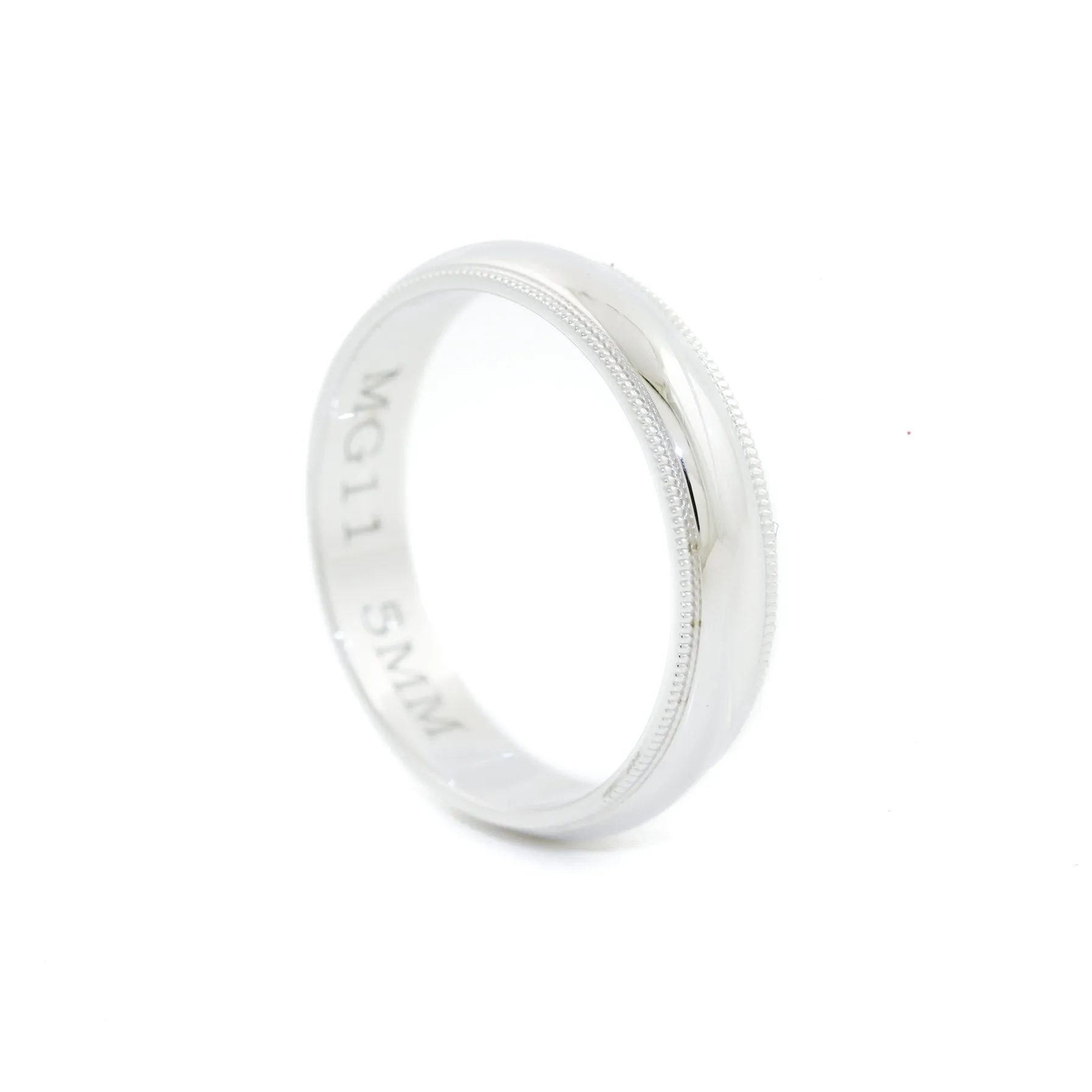 White Gold  Milgrain-Edge Comfort Fit Band