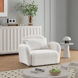 White Modern Luxury Lazy Sofa Chair Teddy Fabric