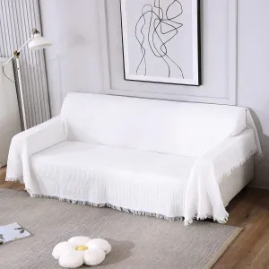 White Polycotton Sofa Throw | Durable & Soft
