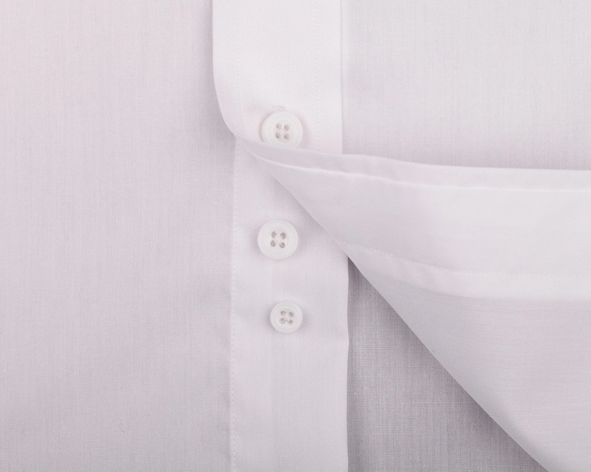 White Solid Poplin Formal Business Dress Shirt Double French Cuffs