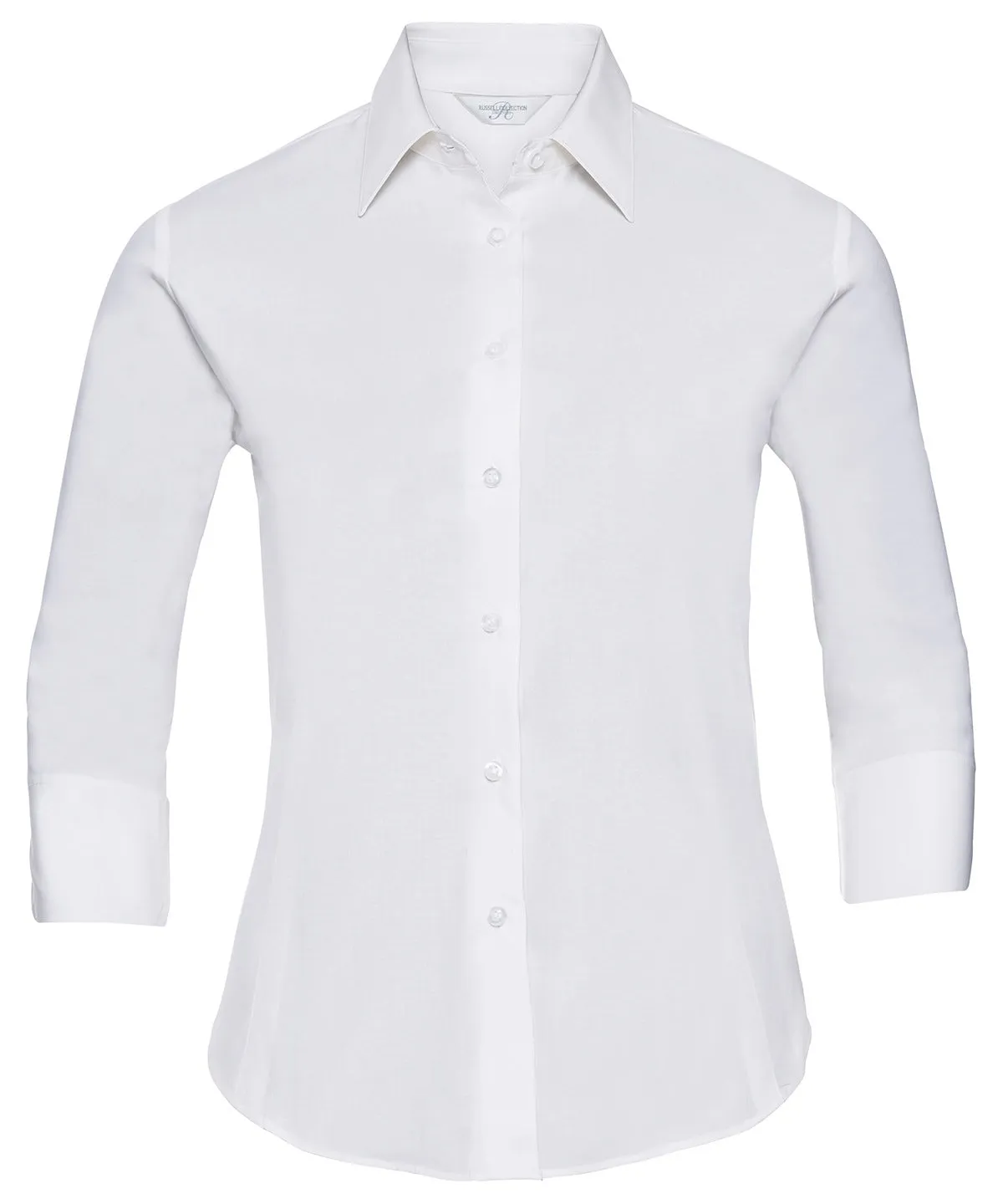 White - Women's ¾ sleeve easycare fitted shirt