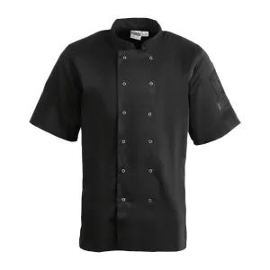 Whites Vegas Unisex Chefs Jacket Short Sleeve Black S - A439-S