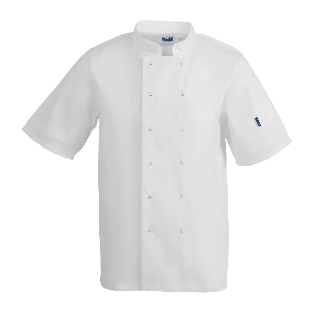 Whites Vegas Unisex Chefs Jacket Short Sleeve White XS - A211-XS