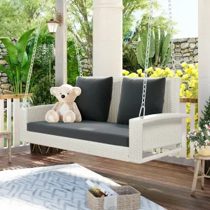 Wicker Hanging Porch Swing Complete Package Ready To Ship