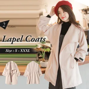 WIDE LAPEL WOOLEN COATS