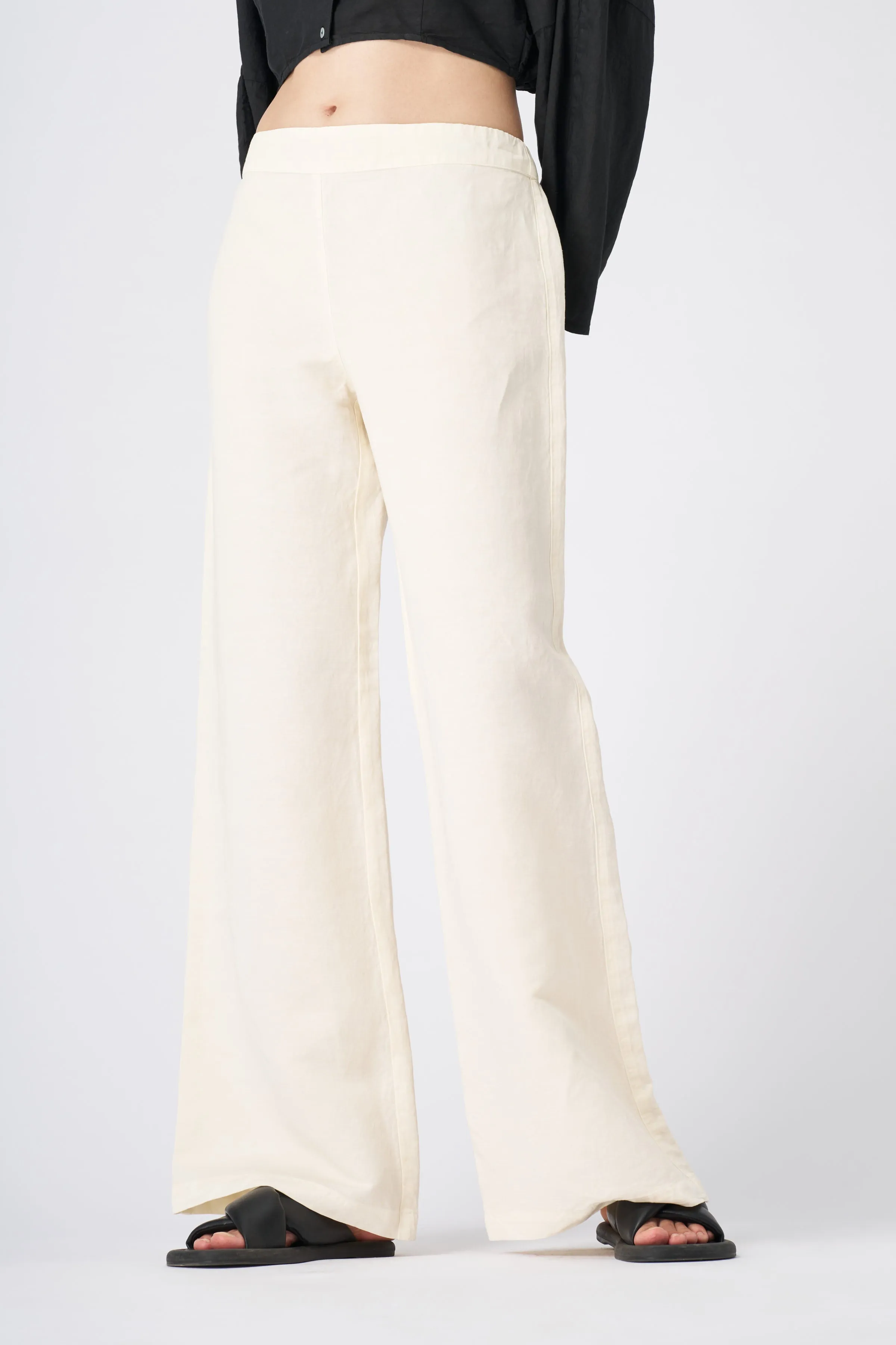 Wide-Leg High-Waisted Linen Pants