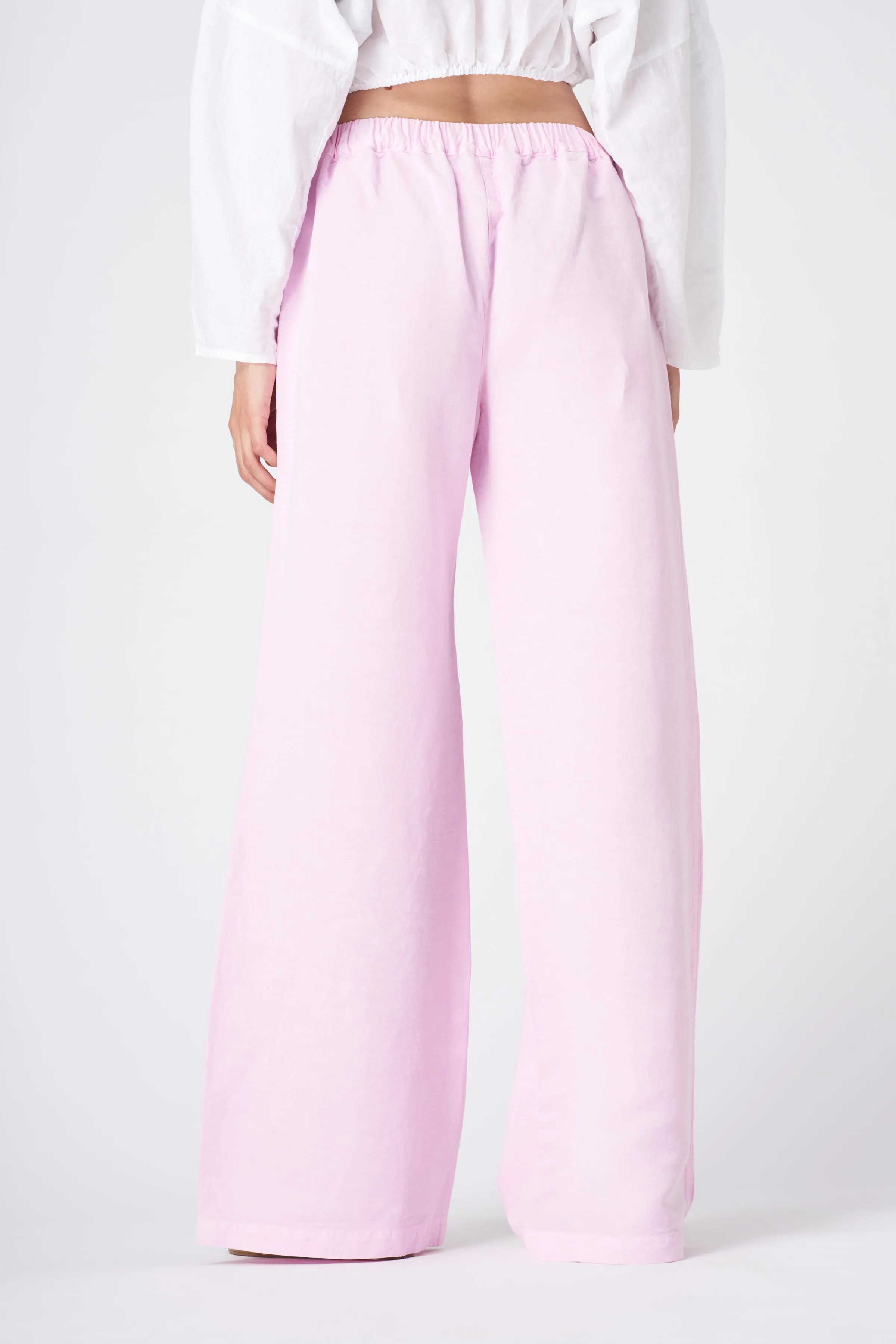 Wide-Leg High-Waisted Linen Pants