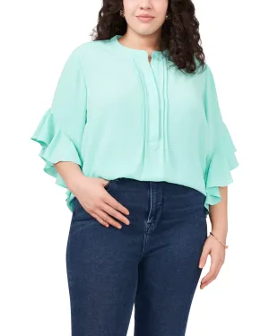 Willow Flutter Sleeve Henley | COOL WATERS