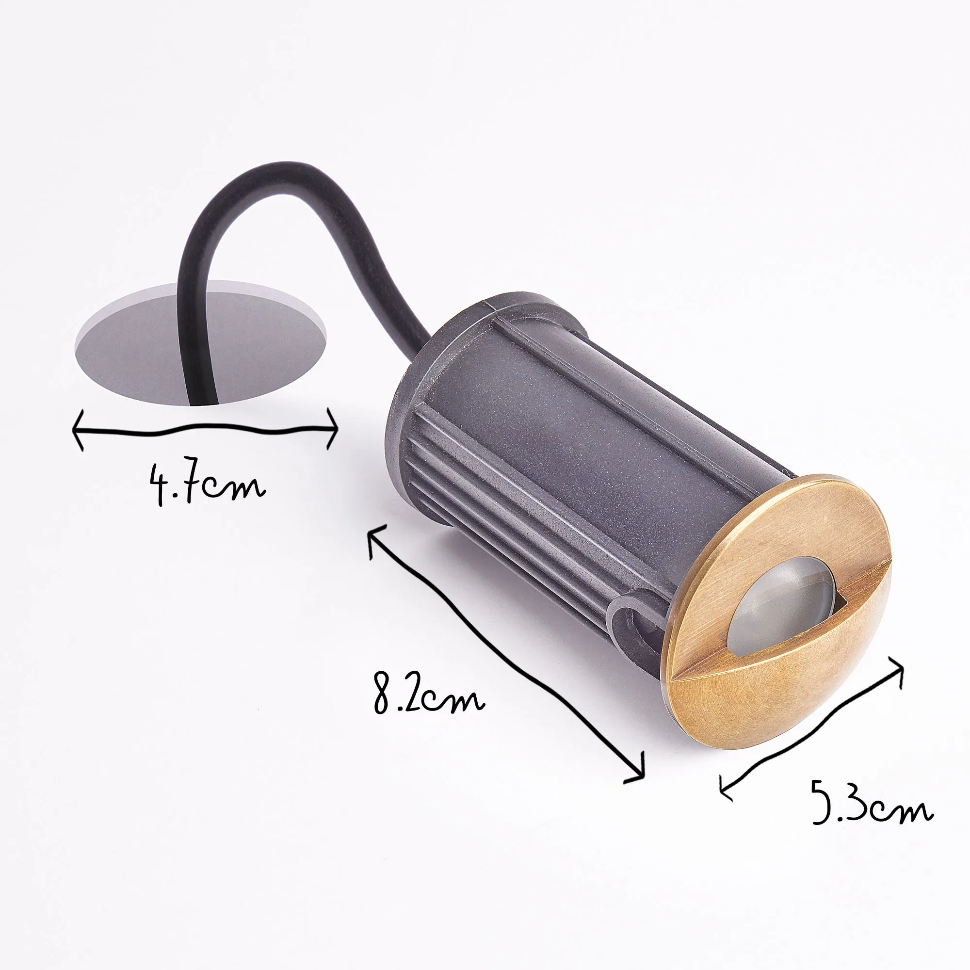 Wink ip67 Eyelid LED deck light in antique brass