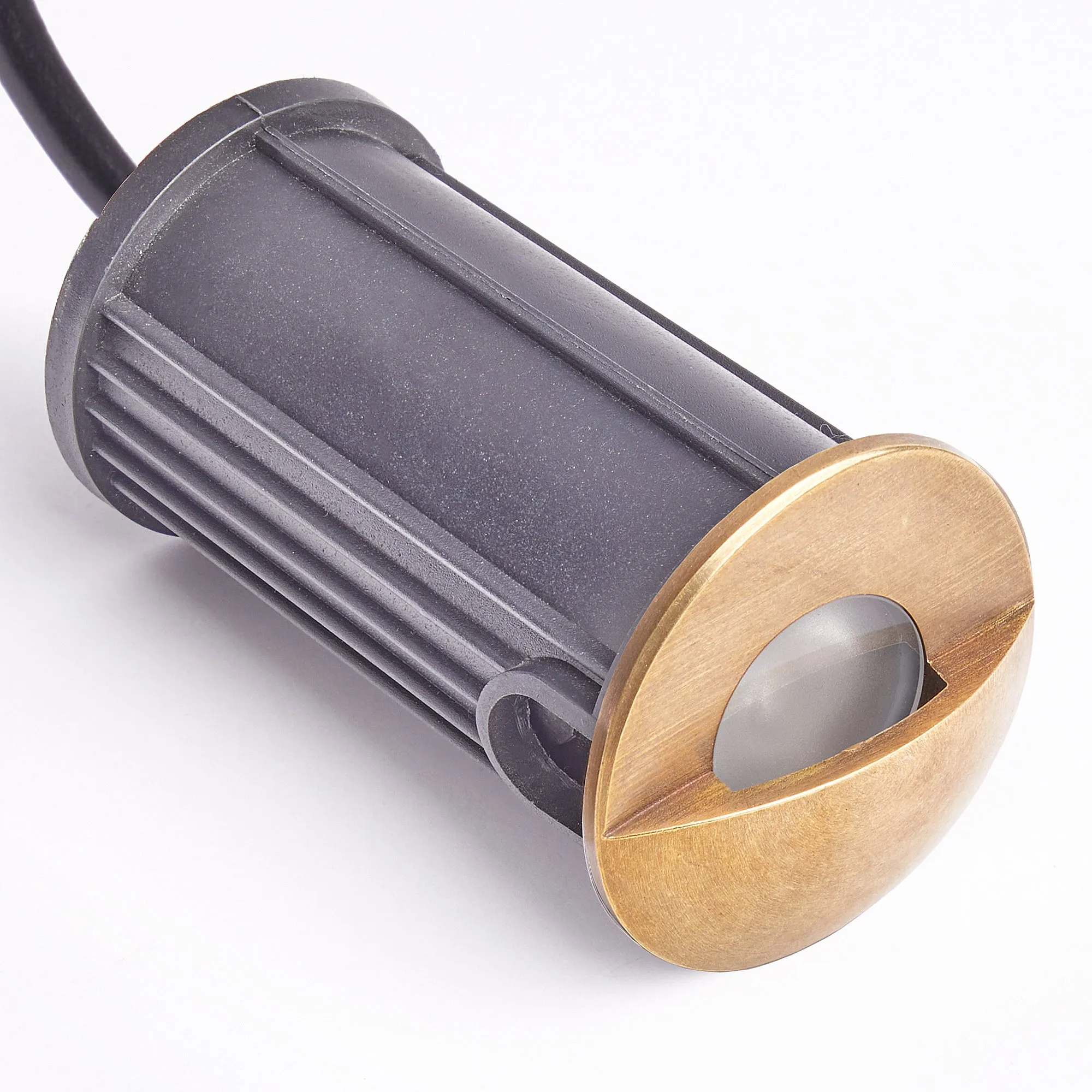 Wink ip67 Eyelid LED deck light in antique brass