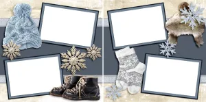 Winter Gear - Digital Scrapbook Pages - INSTANT DOWNLOAD