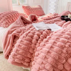 Winter Rabbit Plush Thickened Blanket