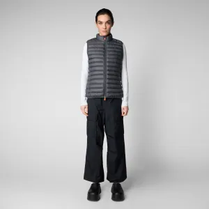 Woman's quilted vest Charlotte in storm grey