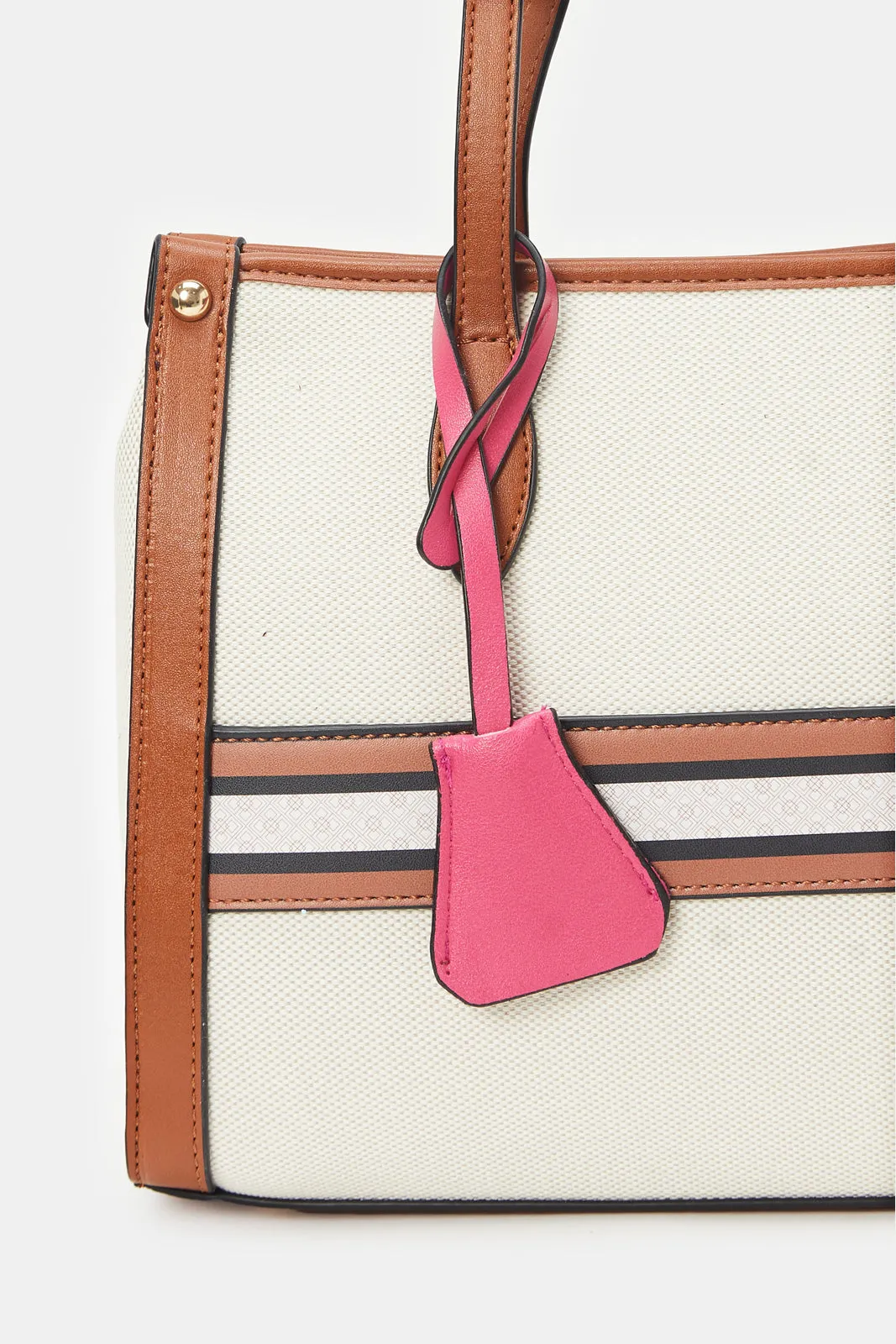 Women Beige Canvas Tote Bag