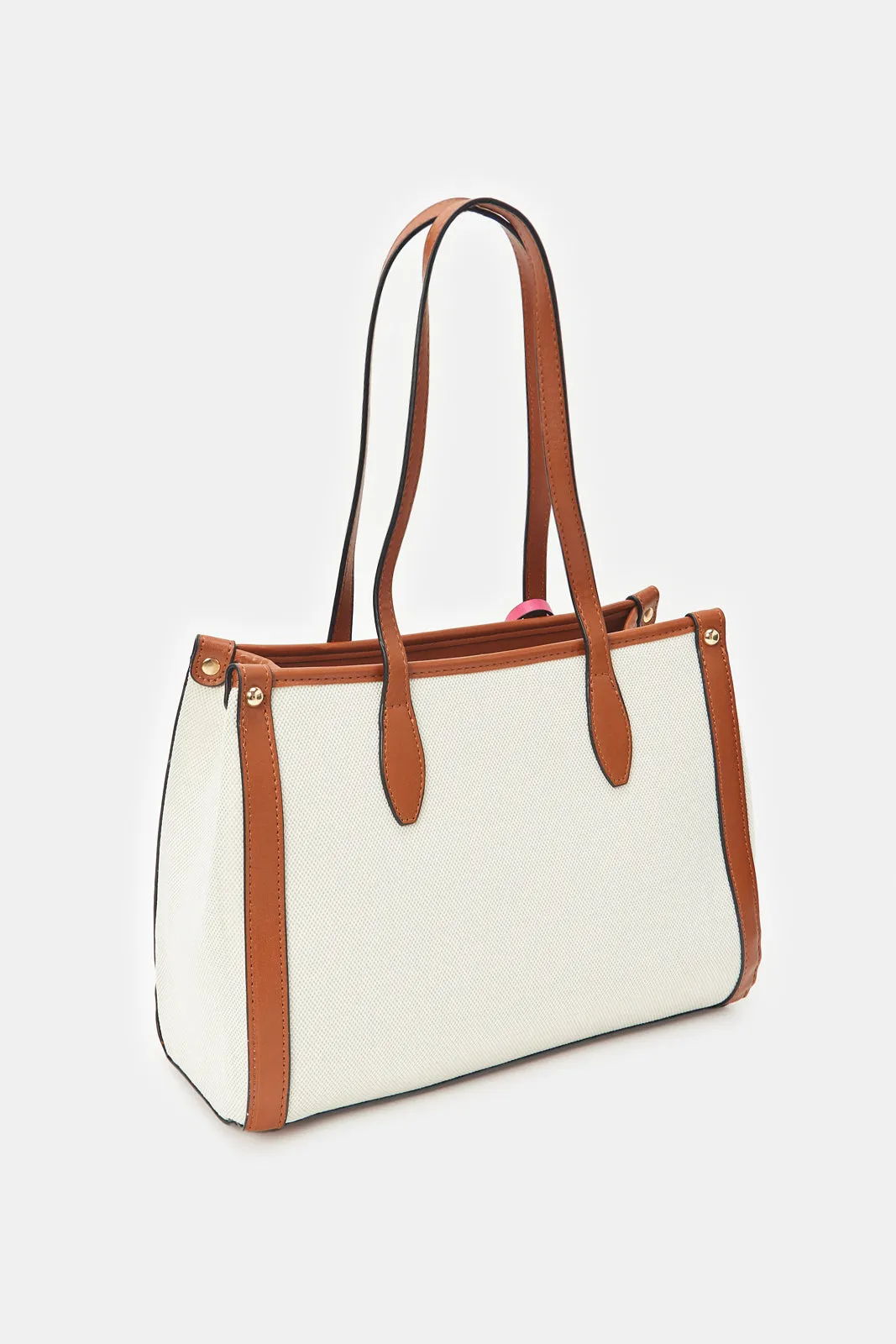 Women Beige Canvas Tote Bag