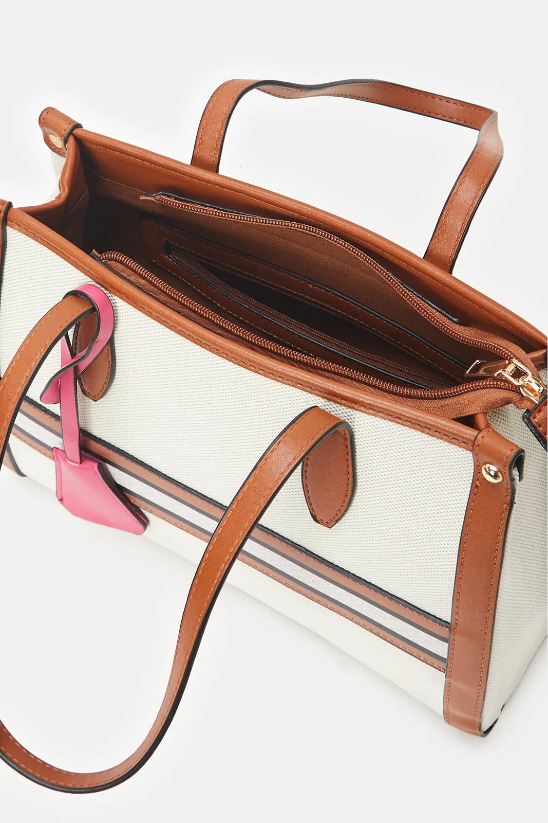 Women Beige Canvas Tote Bag