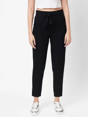 Women Solid Comfortable Paper Bag Pant Women Solid Comfortable Paper Bag Pant