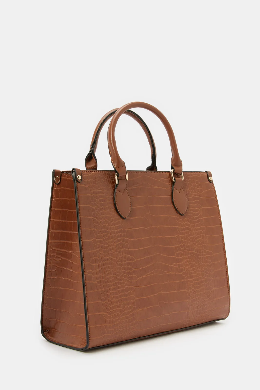 Women Tan Texture Tote Bag