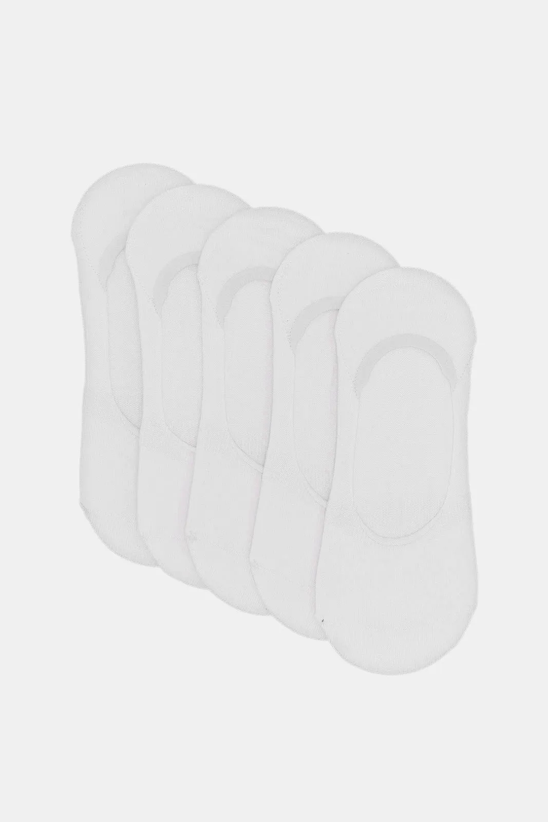 Women White Invisible Socks Set (5 pairs)