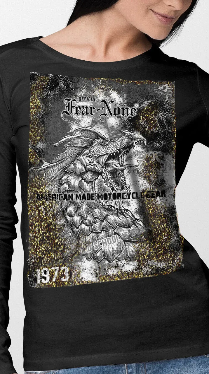 Womens 1973 Gold and Black Serpent Rider Shirt