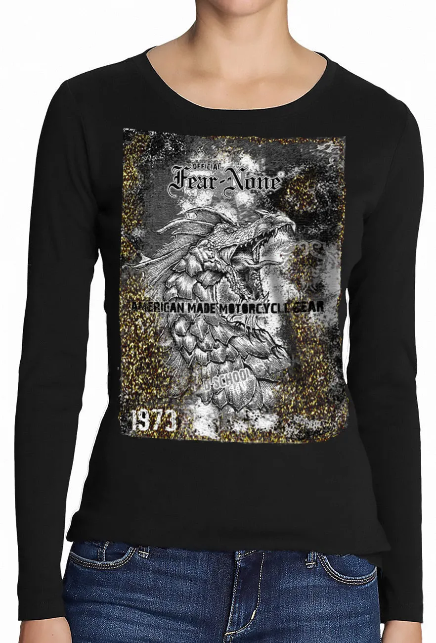 Womens 1973 Gold and Black Serpent Rider Shirt