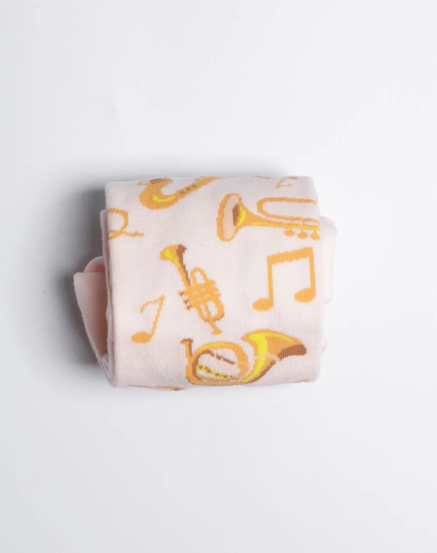 Women's Brass Instruments Jazz Music Crew Socks