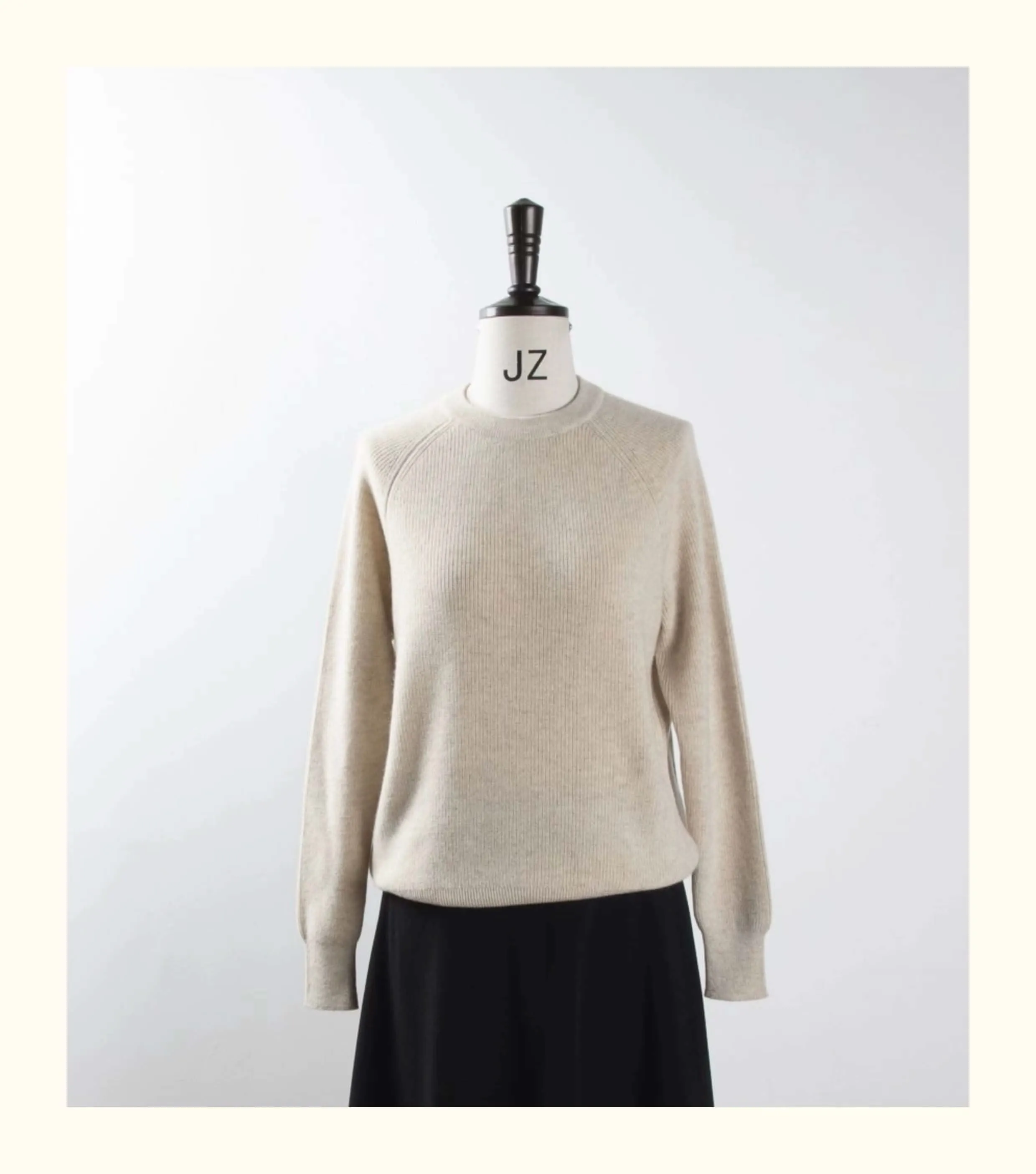 women's cashmere ribbed crew neck sweaters