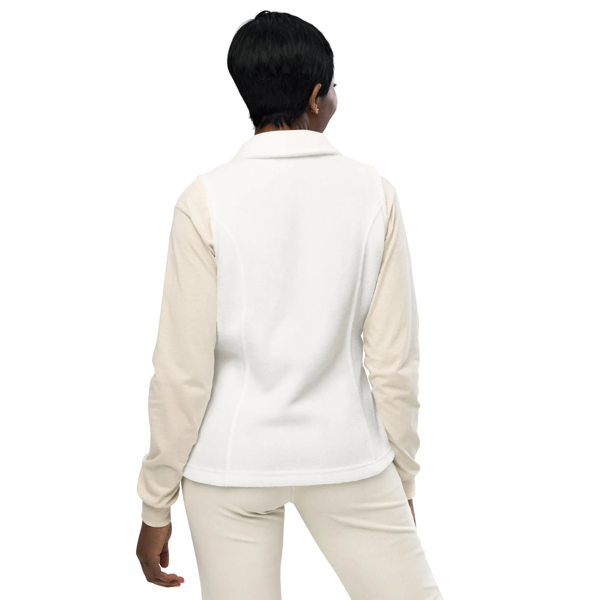 Women’s Columbia fleece vest with US Love design