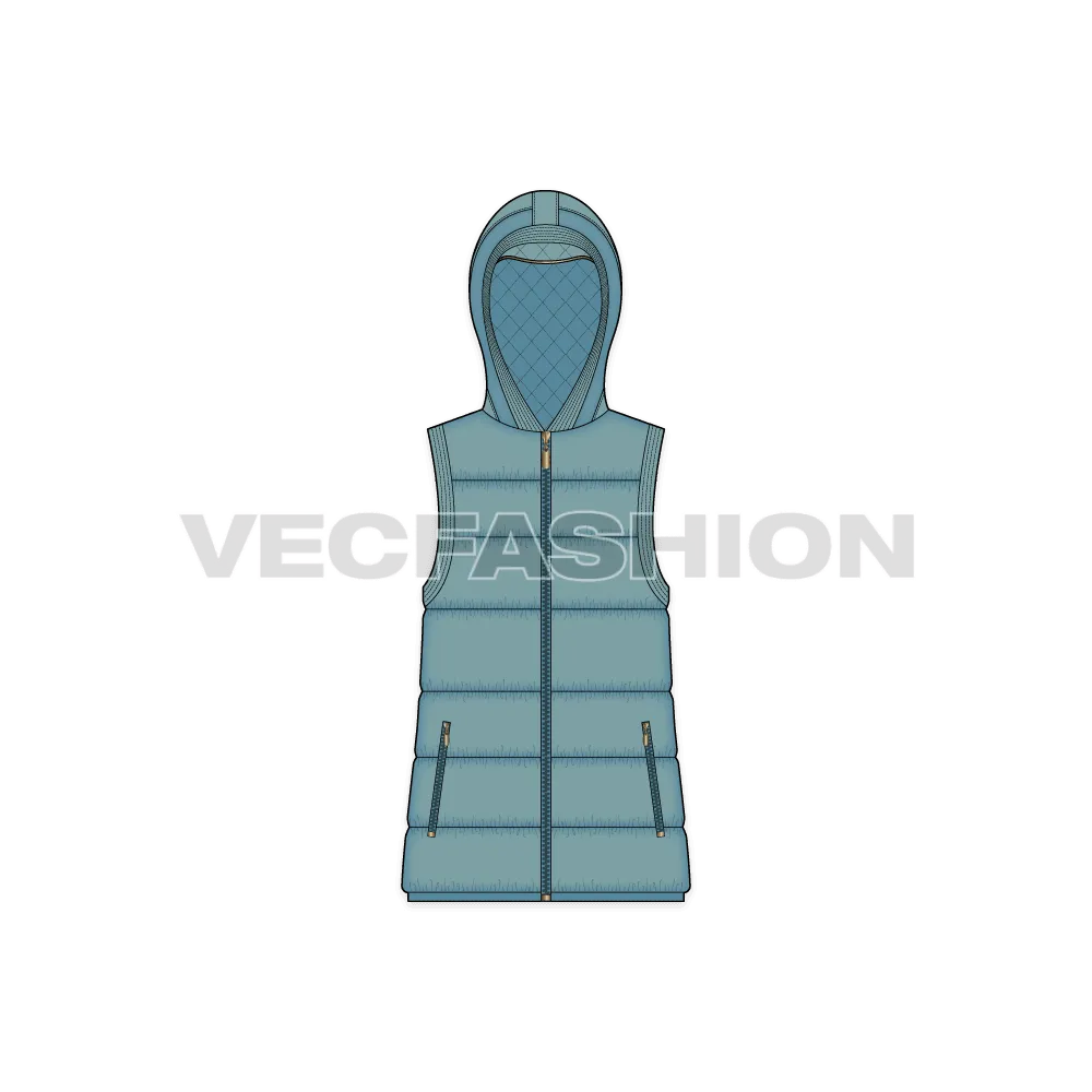 Women's Duck Egg Blue Puffer Vest
