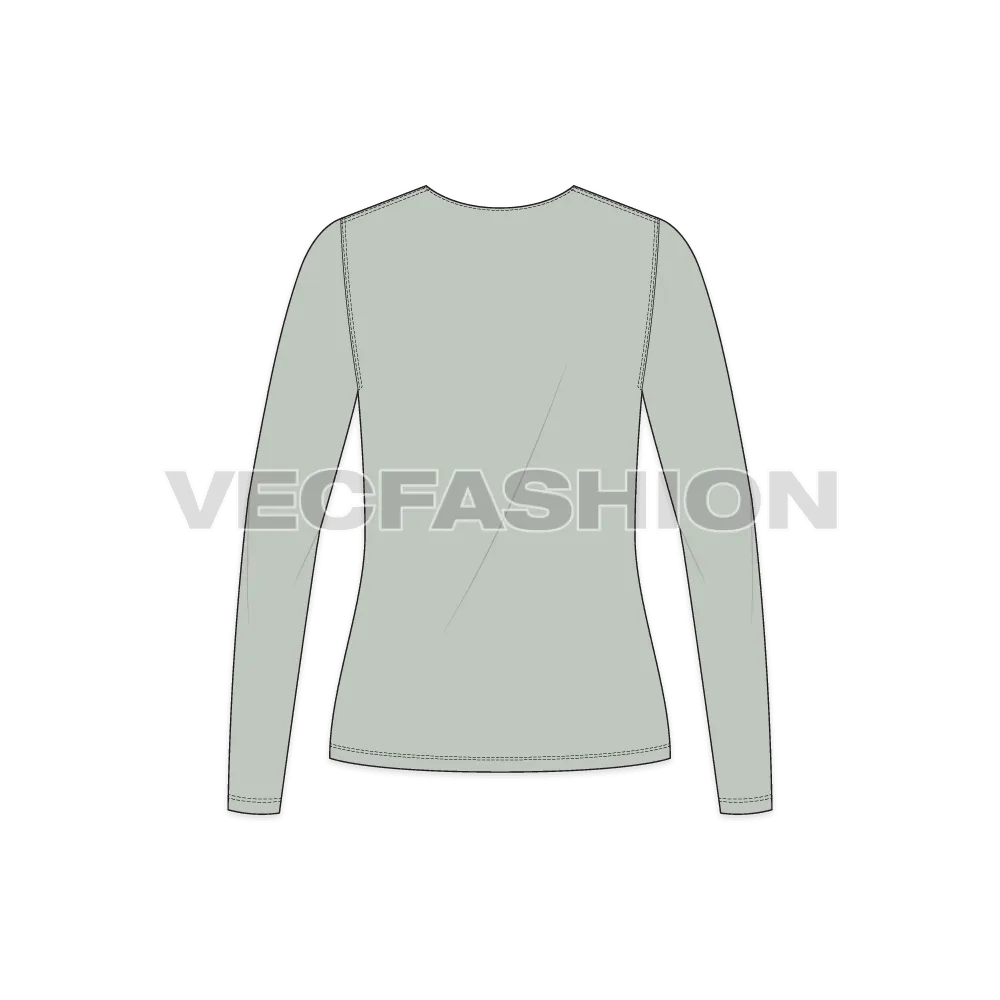 Women's Full Sleeve Open Neck Tee