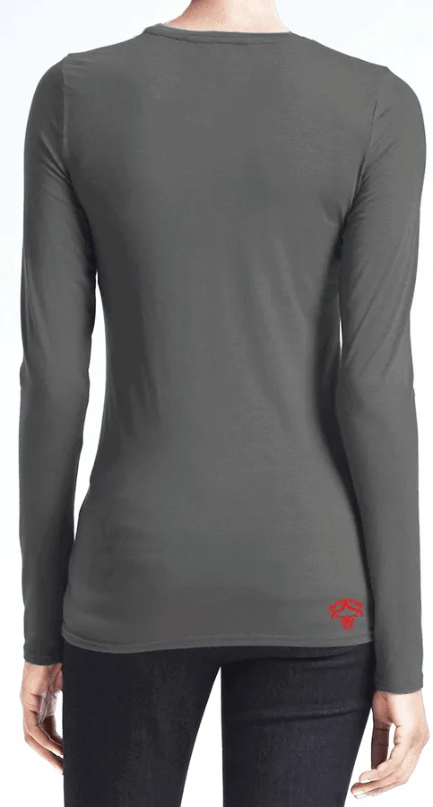 Womens Gray Mama Bear Rider (Long Sleeve)