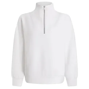 Womens Hawley Half Zip Sweat White - 2024