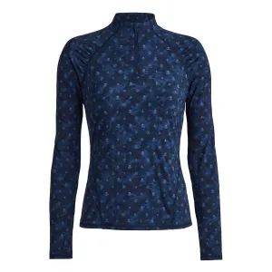 Womens Icon Camo Silky Tech Nylon Ruched Quarter Zip Pullover Twilight - AW23