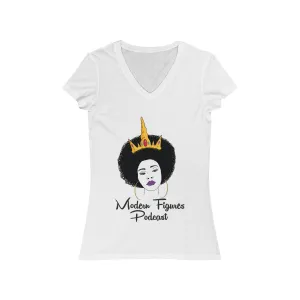 Women's Jersey Short Sleeve V-Neck Tee - No Binary - without tagline