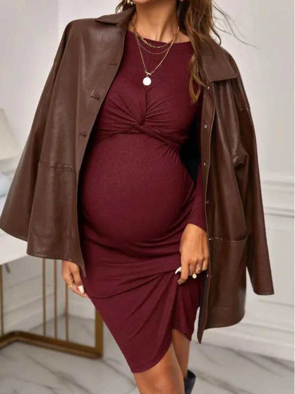 Women’s Long Sleeves Shae Cross Front Maternity Dress