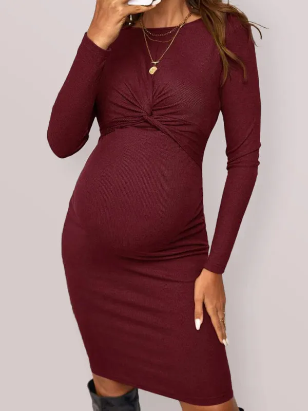 Women’s Long Sleeves Shae Cross Front Maternity Dress