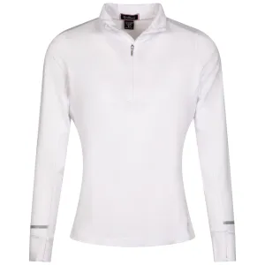 Womens LS Fabulous Mock Polo White/Silver - SS24