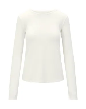 Womens Merino Long Sleeve, Ivory White