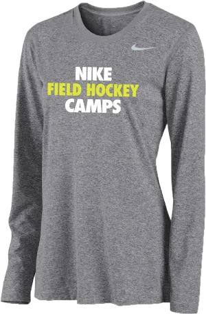 Womens Nike Field Hockey Camps Long Sleeve Dri-Fit Tee - Carbon Heather